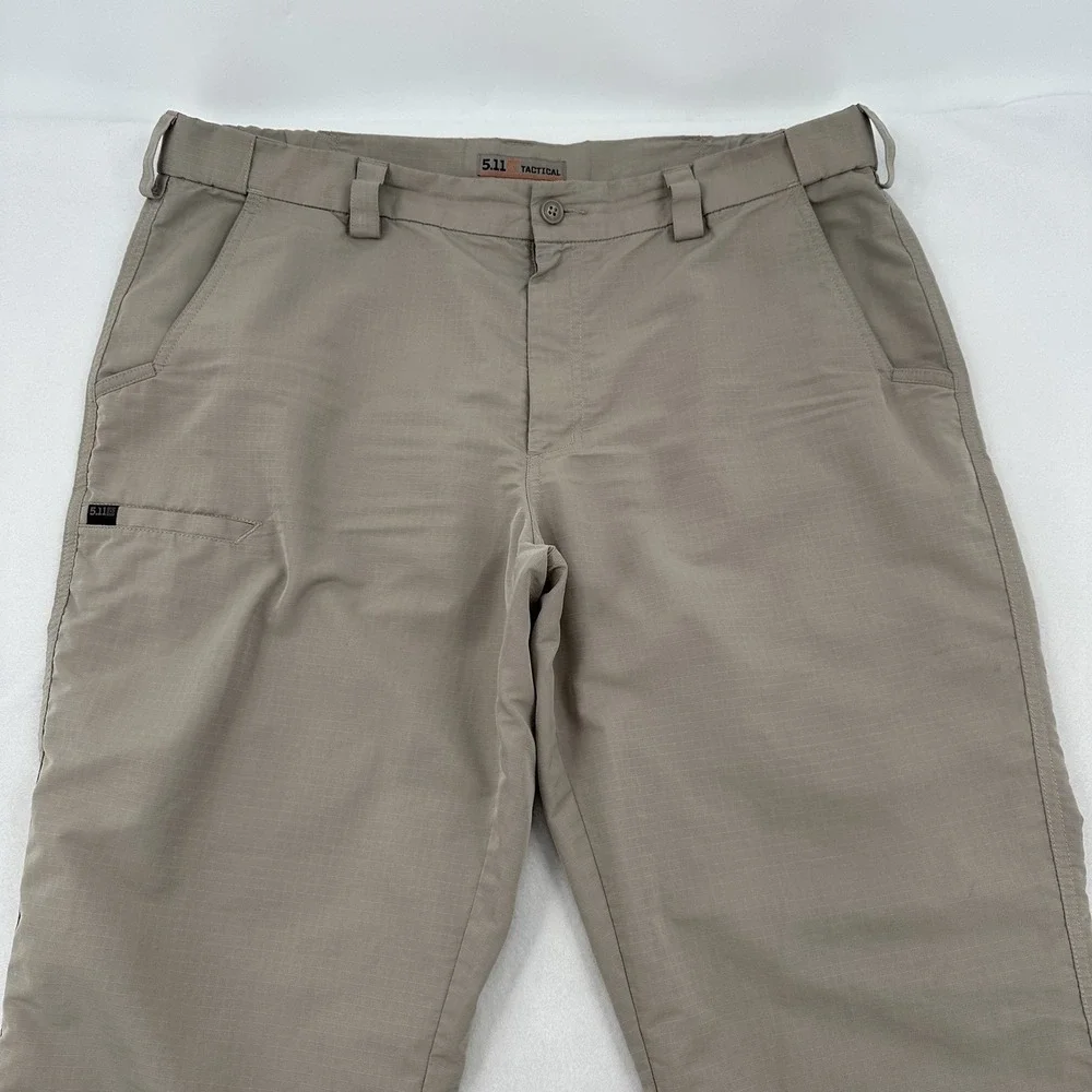5.11 Tactical Ripstop Cargo Pants Khaki Tan Straight Leg Workwear Mens 40x30